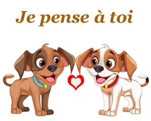 Gif animé je pense à toi chien